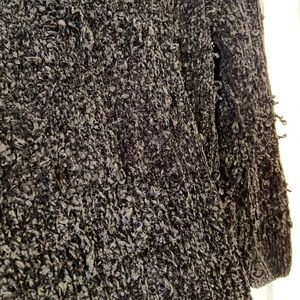 Distressed cow neck / crop sweater